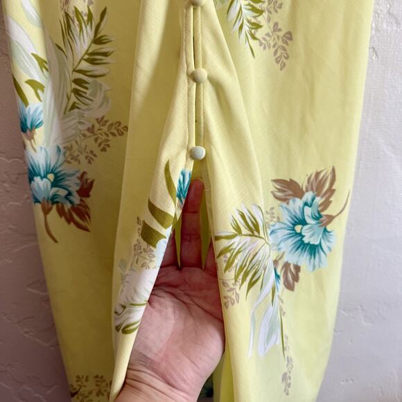 Urban Outfitters Size Medium Heartmelter Floral Midi Party Dress - Yellow Button - Picture 7 of 15